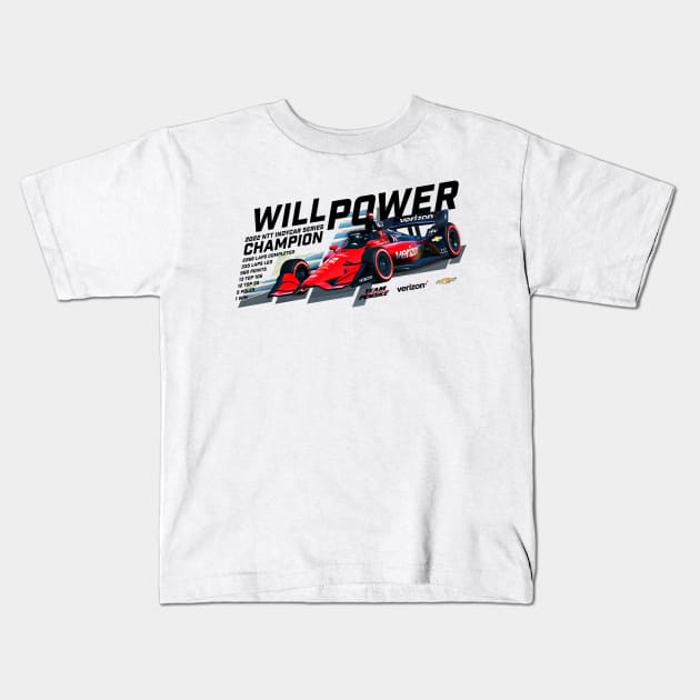 Will Power 2022 Champion Kids T-Shirt by Sway Bar Designs